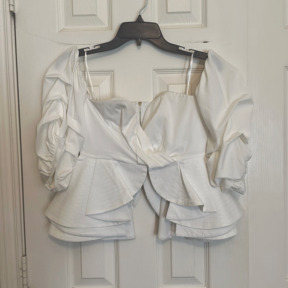 Style Keepers Off Shoulder Puffy Sleeve Top